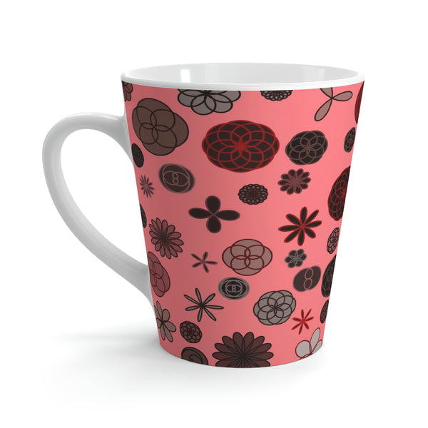 Light Red Rosette Latte Mug 12oz