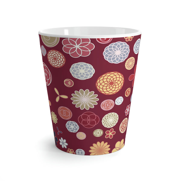 Cranberry Red Rosette Latte Mug 12oz