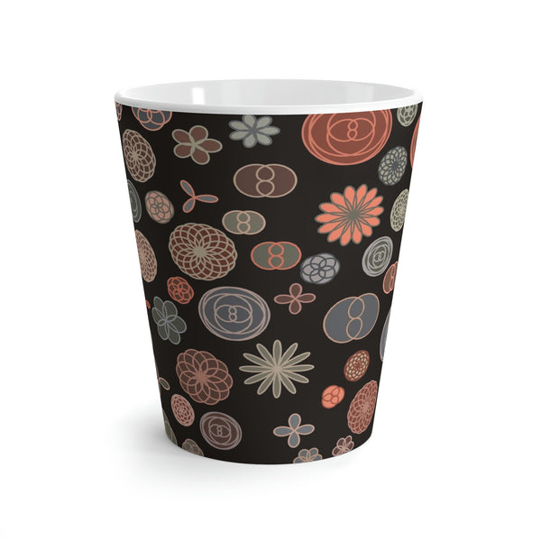 Black Terracotta Rosette Latte Mug 12oz