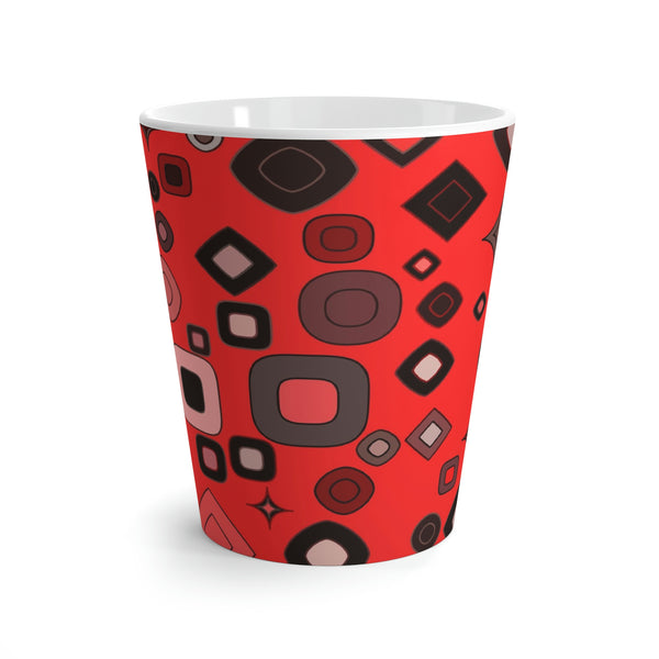 Cinnabar Red Mod Latte Mug 12oz