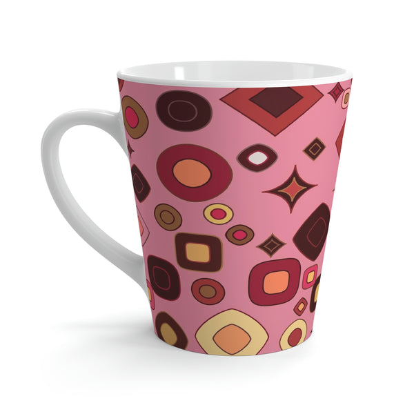 Parasol Pink Mod Latte Mug 12oz