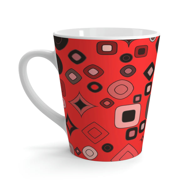 Cinnabar Red Mod Latte Mug 12oz